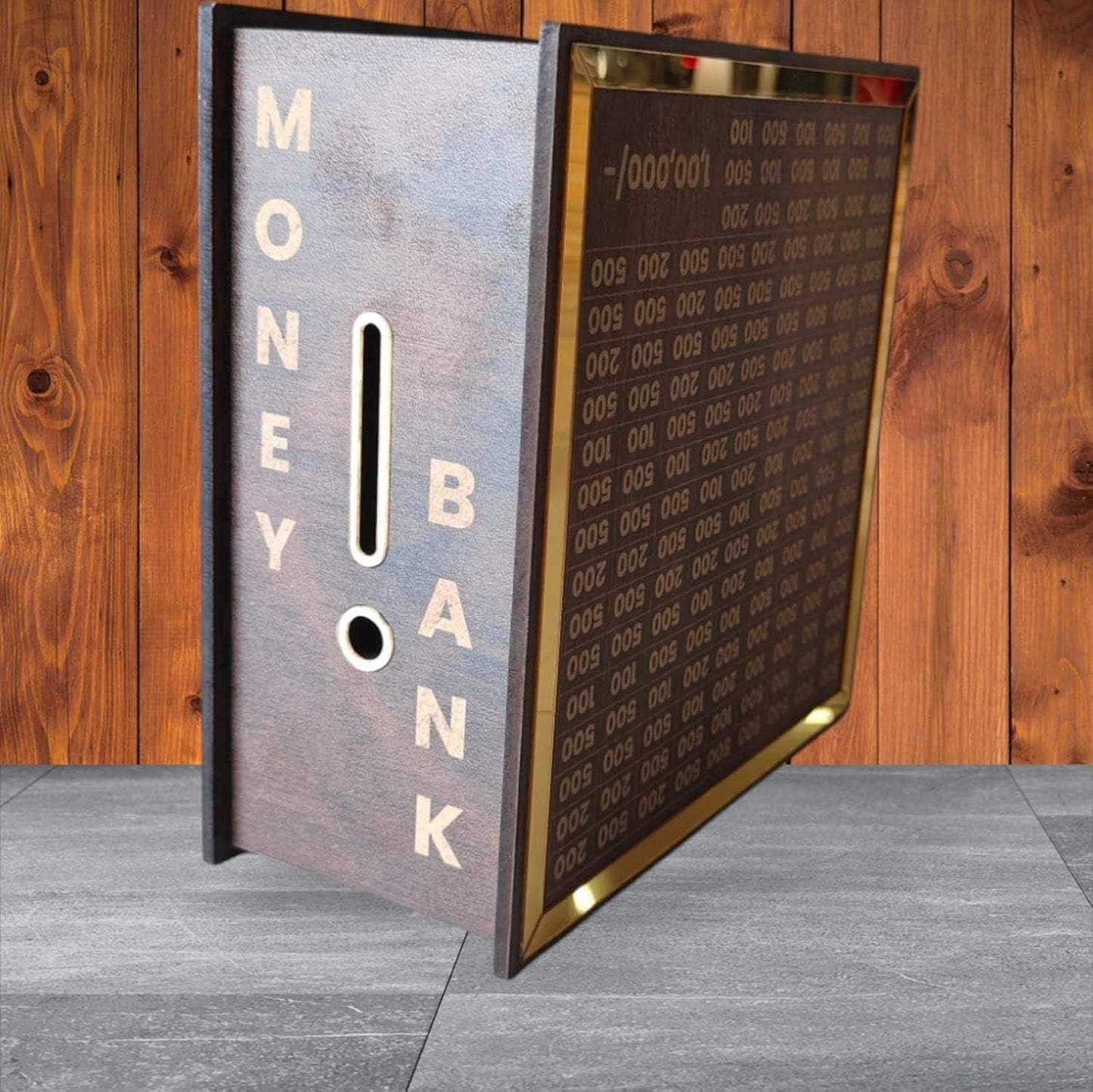1,00,000 Wooden Savings Box With Reusable Tracker & Marker