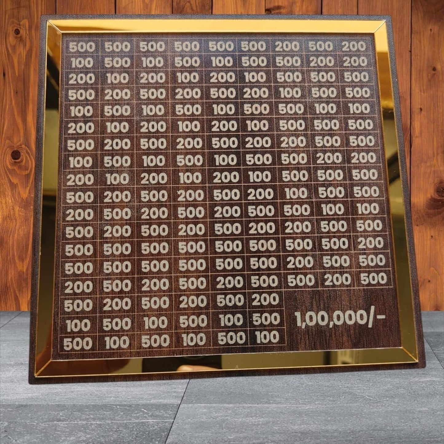 1,00,000 Wooden Savings Box With Reusable Tracker & Marker